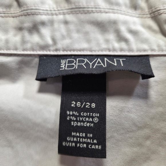 Lane Bryant Jacket Women's Sz 26/28 Solid Khaki Zip Up Long Sleeve Pockets - Picture 5 of 6